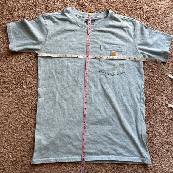 Carhartt Loose Fit Light Blue Front Pocket T Shirt Size Small - Picture 6 of 7